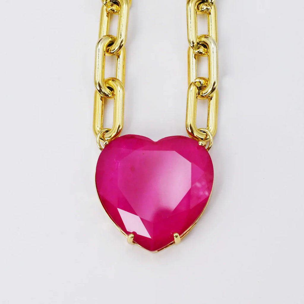 Ruby Heart Gem Necklace