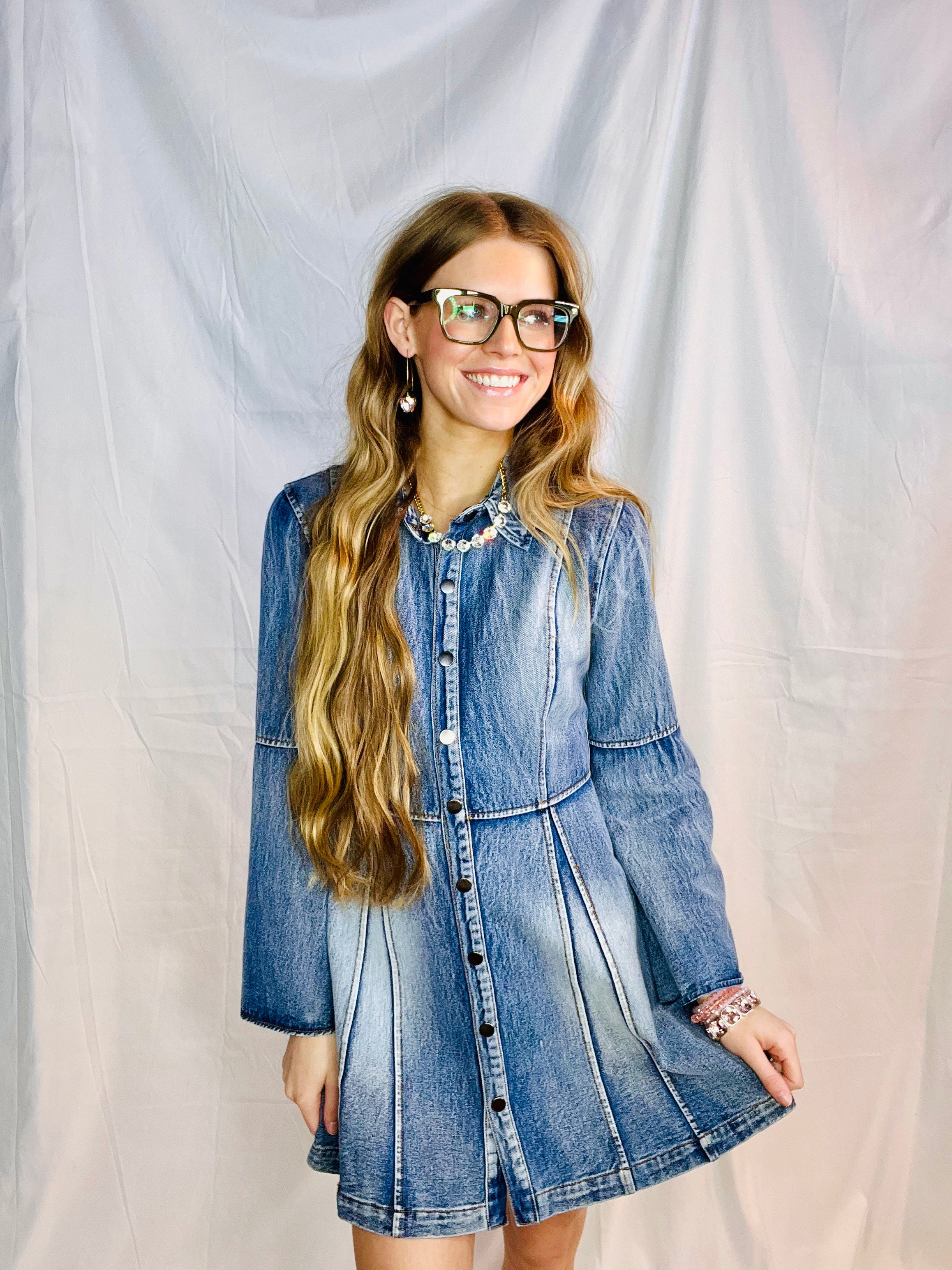Darling Denim Flare Sleeve Dress Darling Denim Flare Sleeve Dress