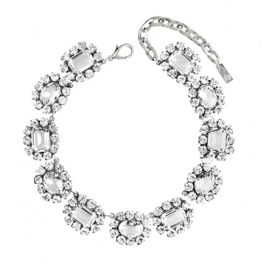 Antique Silver Swarovski Edith Collar Necklace