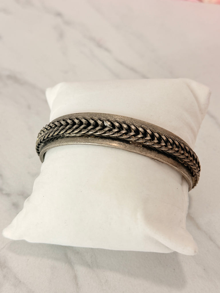 Kelsey Bracelet Cuff in Antique Silver