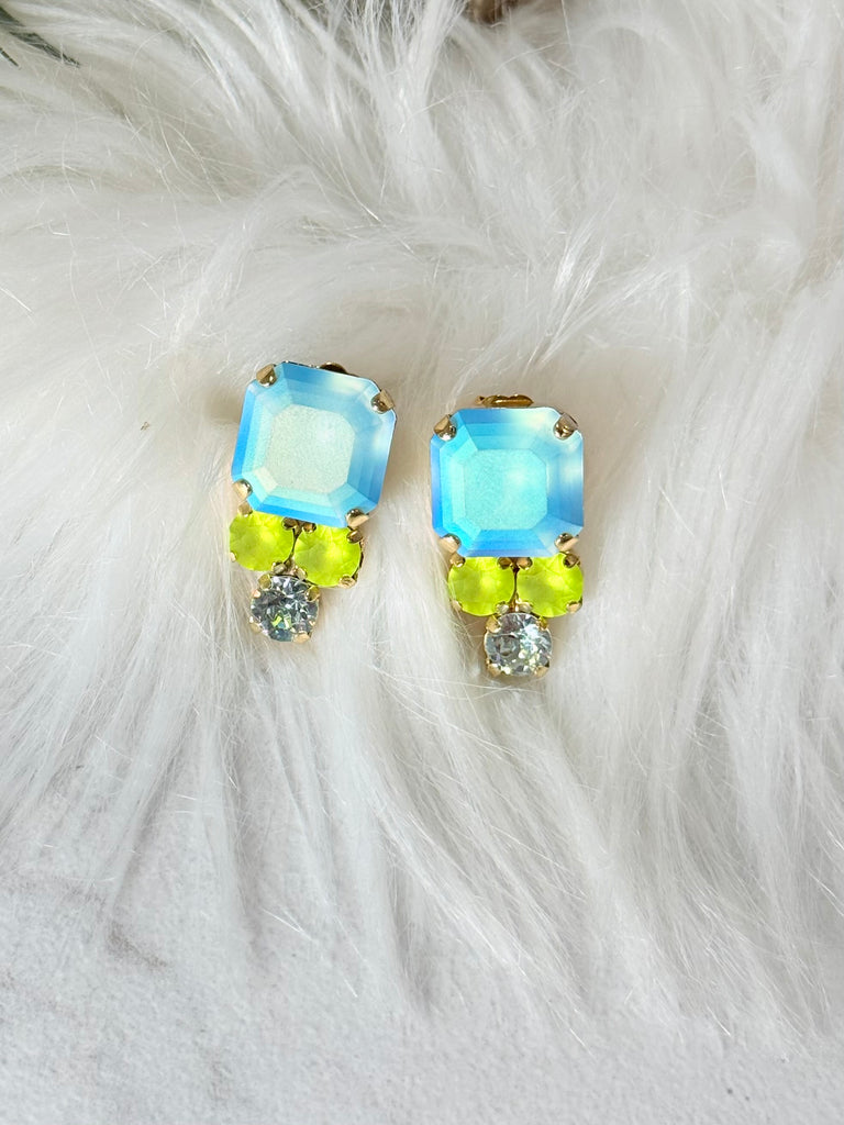 Lianne Swarovski Earrings in Aquamarine Frost