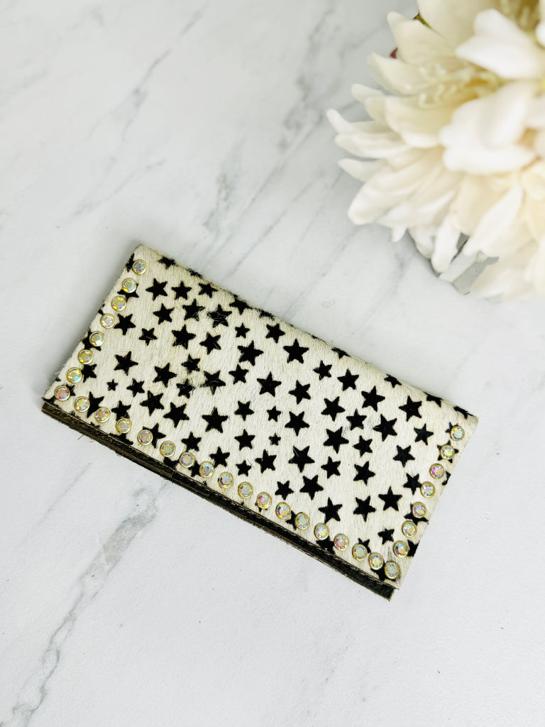 Starry Nights Hide AB Checkbook Wallet