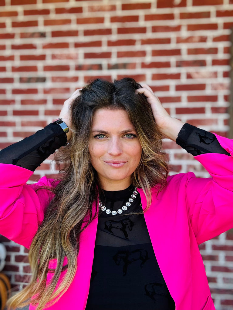 Hot Pink Front open Chic Blazer