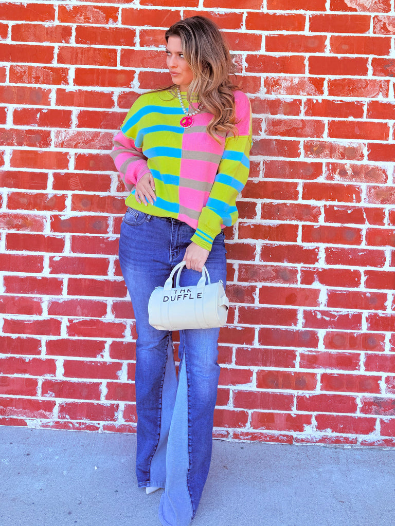 Spring Cheers & Striped Cozy Sweater