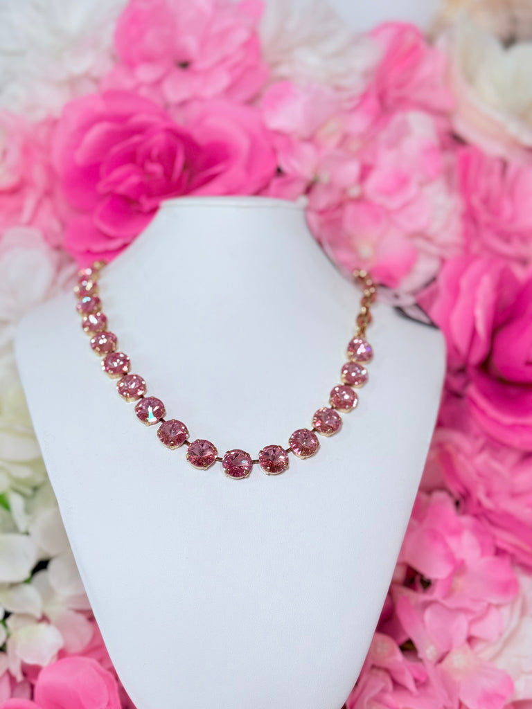 Light Rose Glimmer Sofia Swarovski Necklace