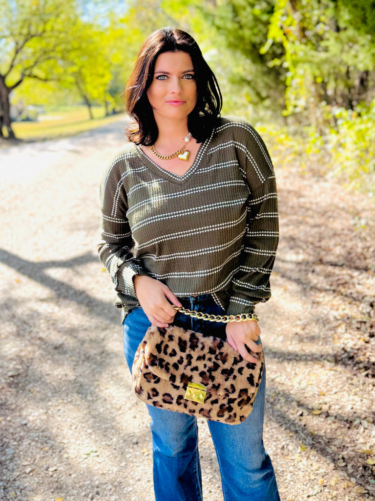 Keep In Touch Top - Olive