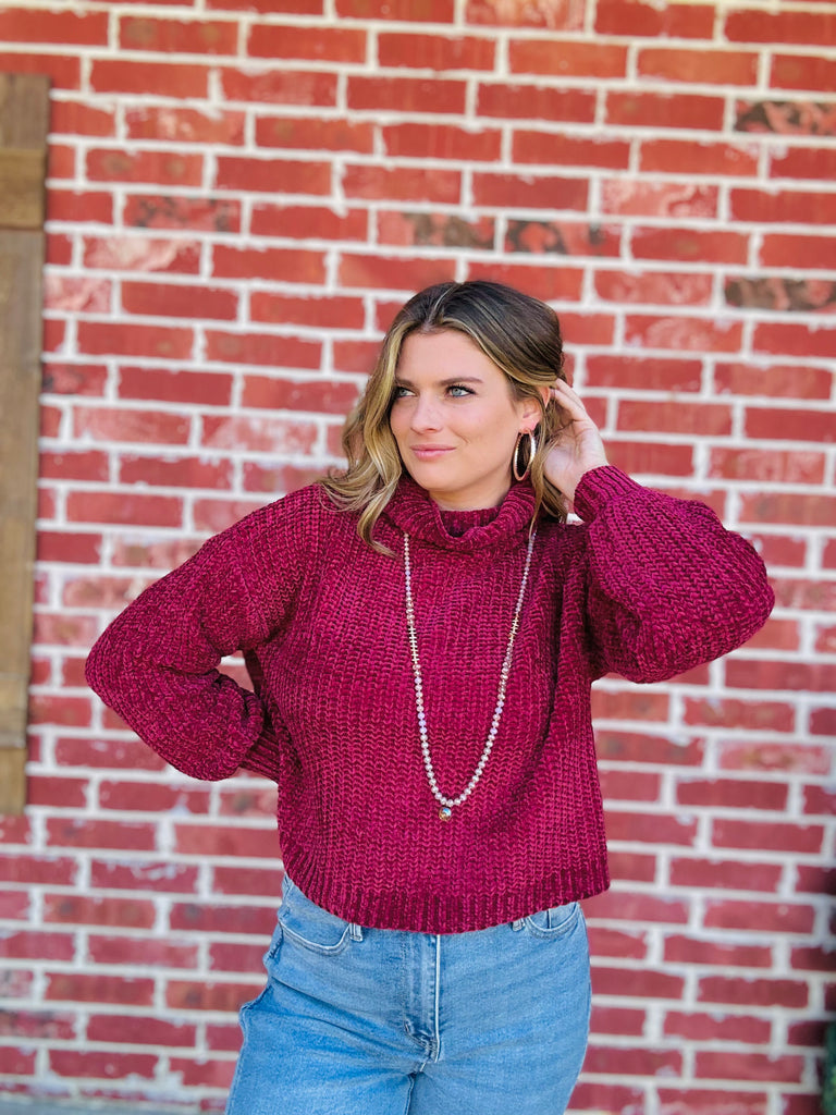 Finally Fall Sweater- Cabernet