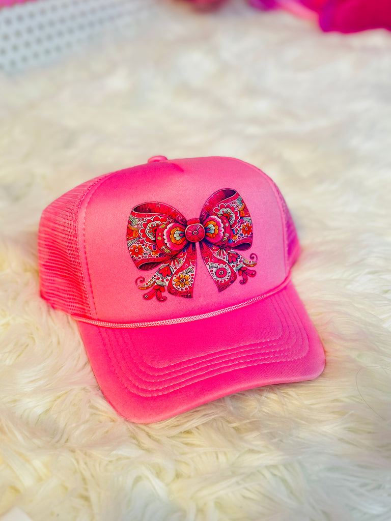 Paisley Bow Graphic Trucker Hat