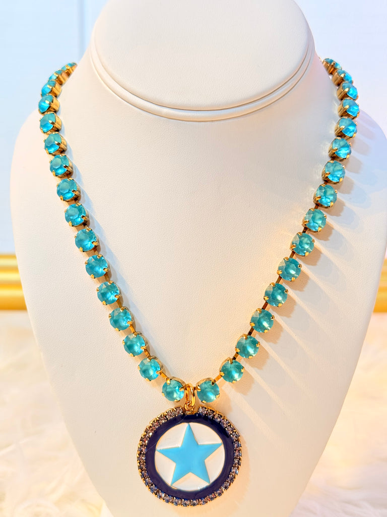 Candy Blue Star Swarovski Necklace