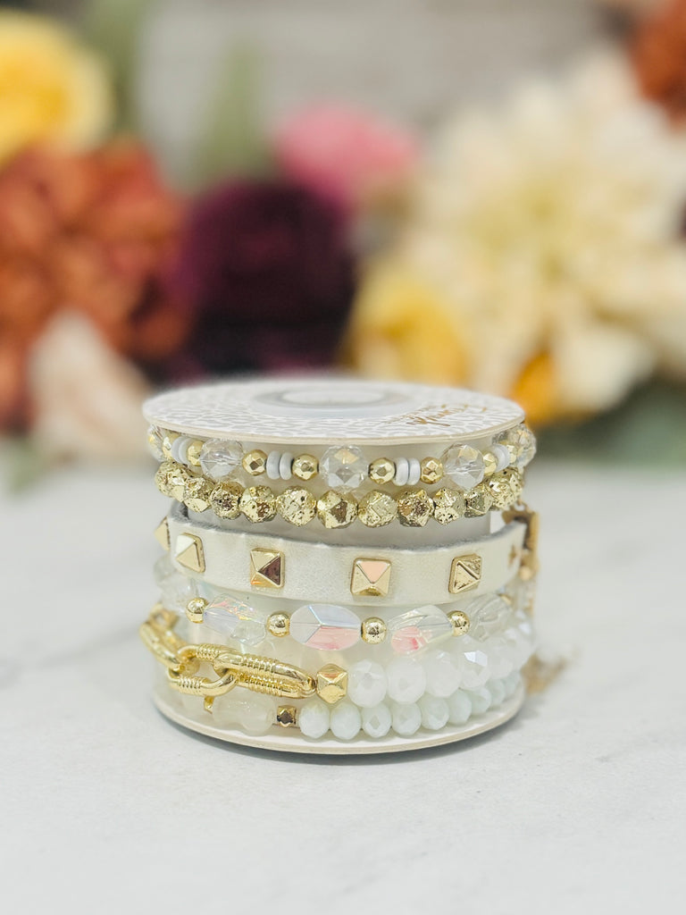 Get Cuffed White Studded Bracelet Spool Set