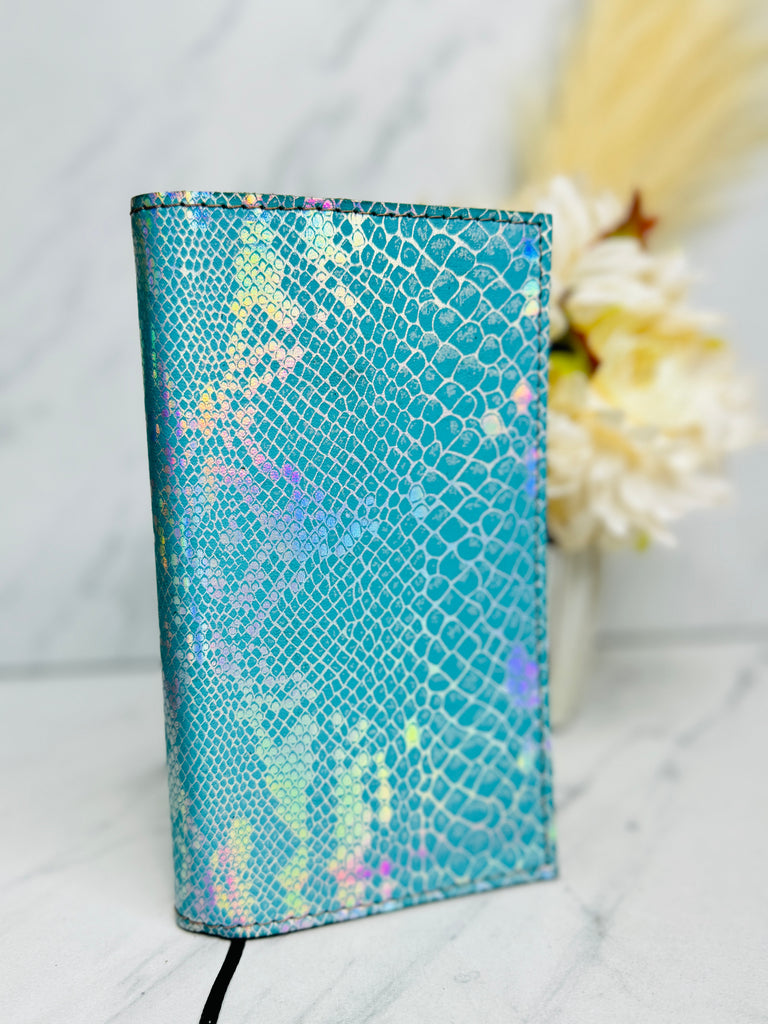 Teal Hologram Viper Small Leather Journal