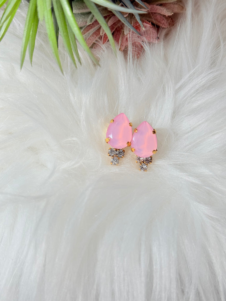 Vienna Swarovski Studs in Petal Pink