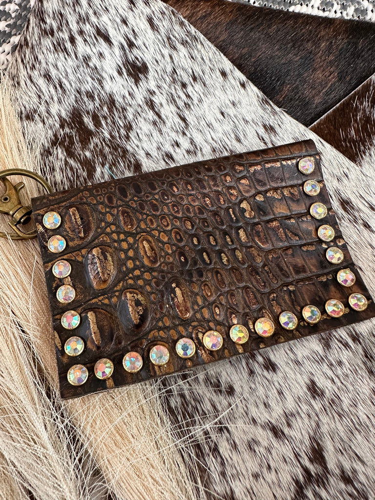 Copper Tones Amazon Leather AB Card Holder