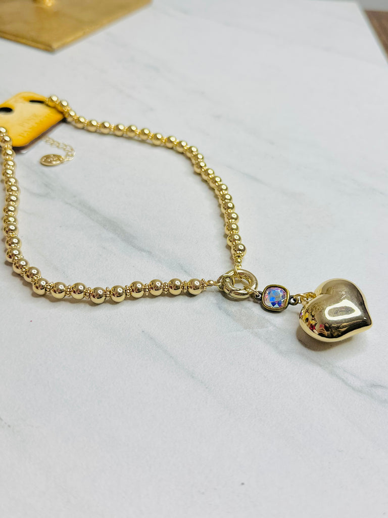 Golden Grace Crystal Drop Necklace