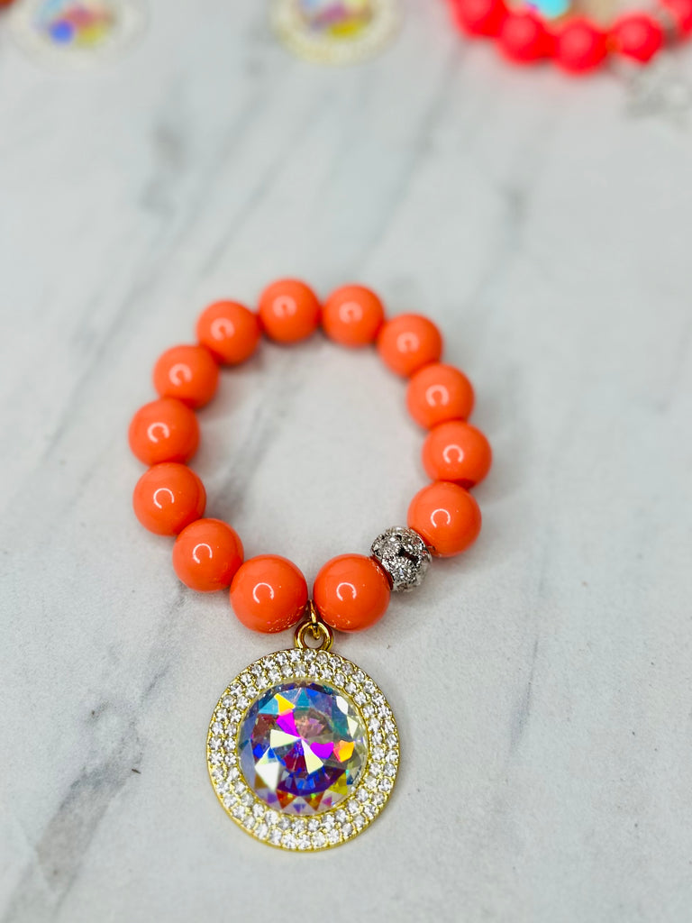 Tangerine Cutie Crystal Bracelet