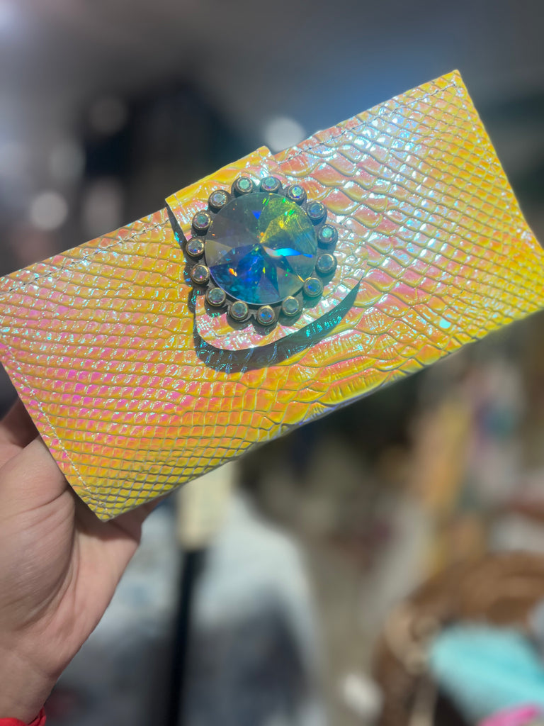 Viper Hologram AB Crystal Wallet Clutch- Opal Hologram