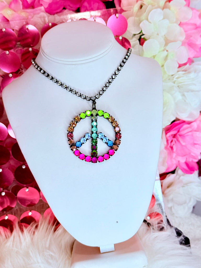 Woodstock Peace Electrics Swarovski Necklace