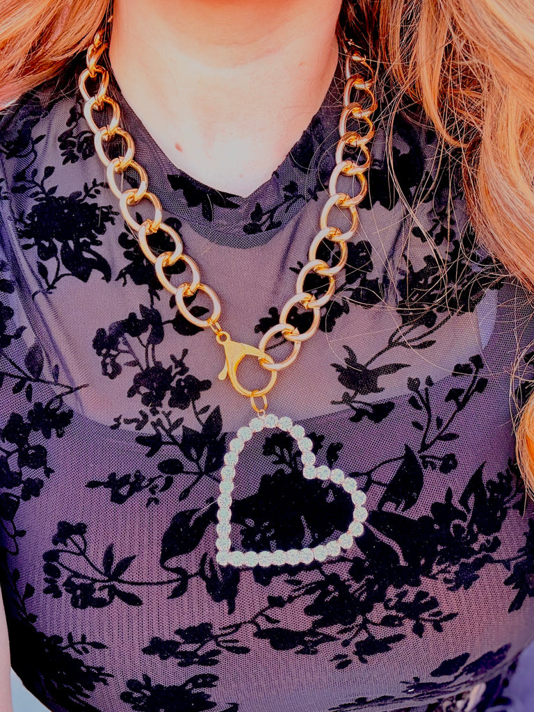 My Loving Heart Gold Link Necklace