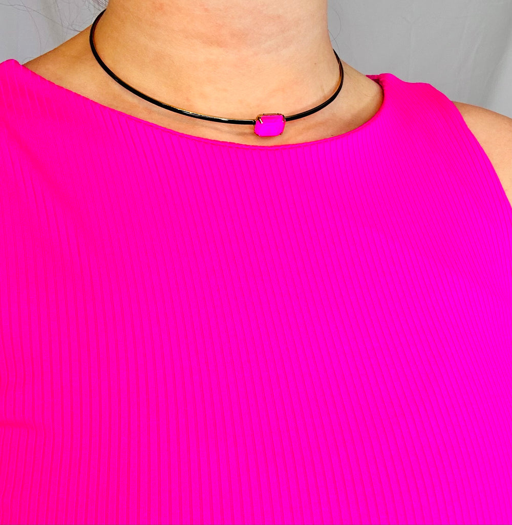 Pink Keesha Crystal Choker Necklace