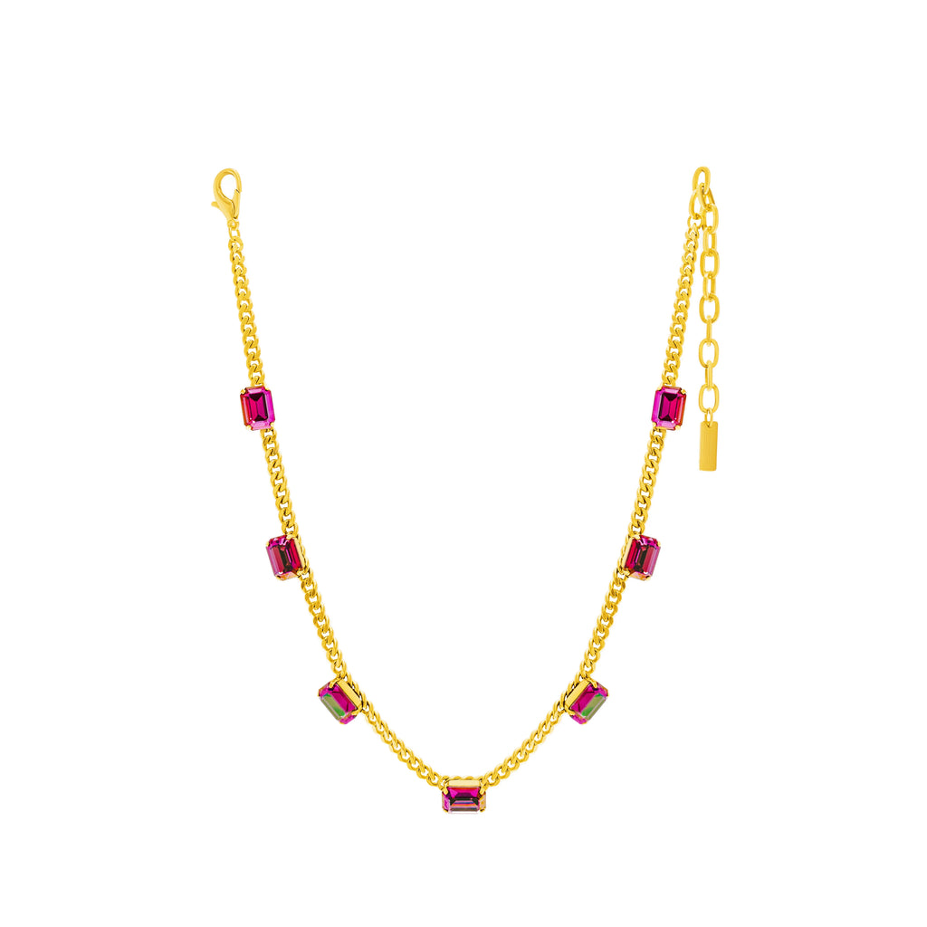 Aylin Dark Rose Glimmer Swarovski Necklace