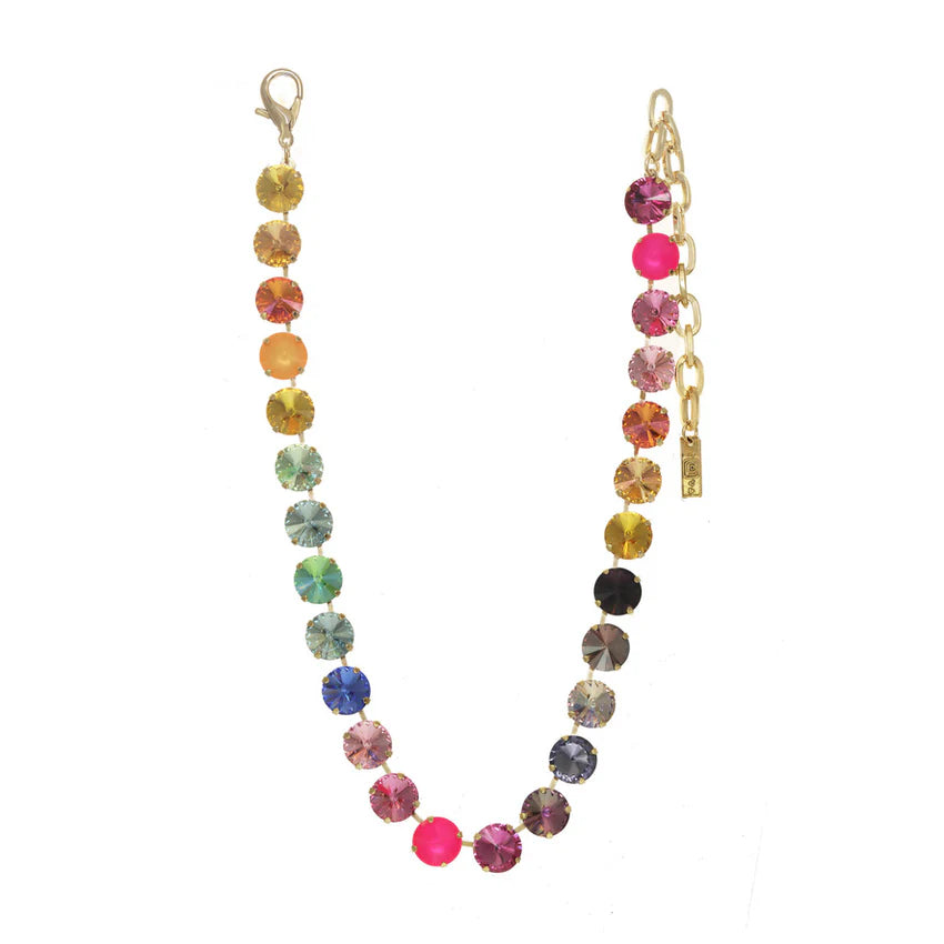 N233WATM- Gold Sofia Necklace in Watermelon Mix