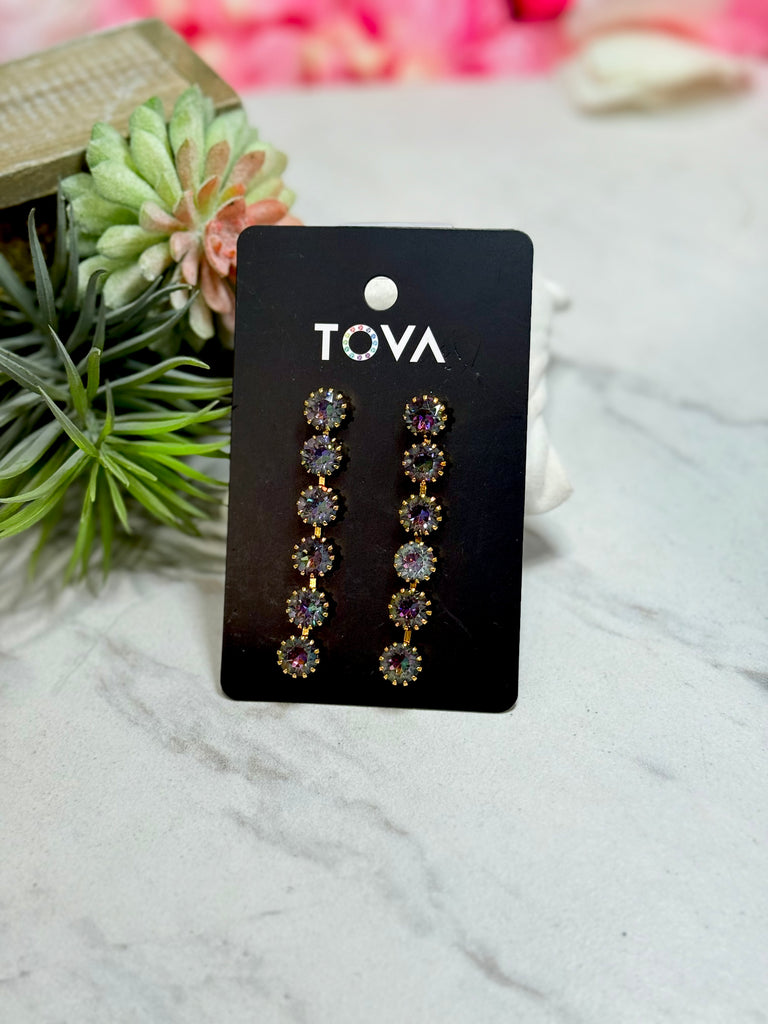 Mini Lilibet Swarovski Earrings in AB Violet Volcano