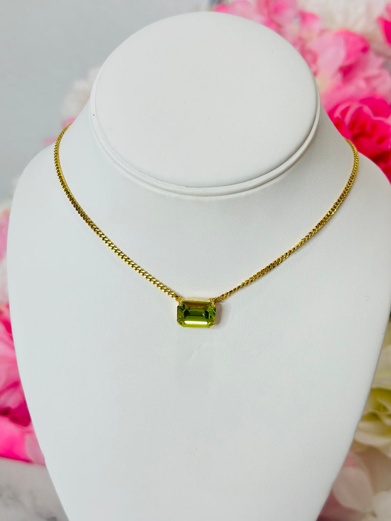 Rubin Swarovski Pendent Daily Necklace - Perdiot Lemon