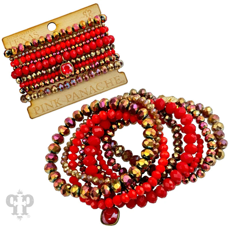 Fall for Reds Shimmer Bracelet Set