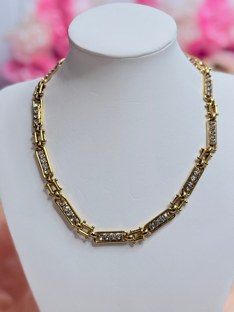 Clear Gold Swarovski Jamie Necklace