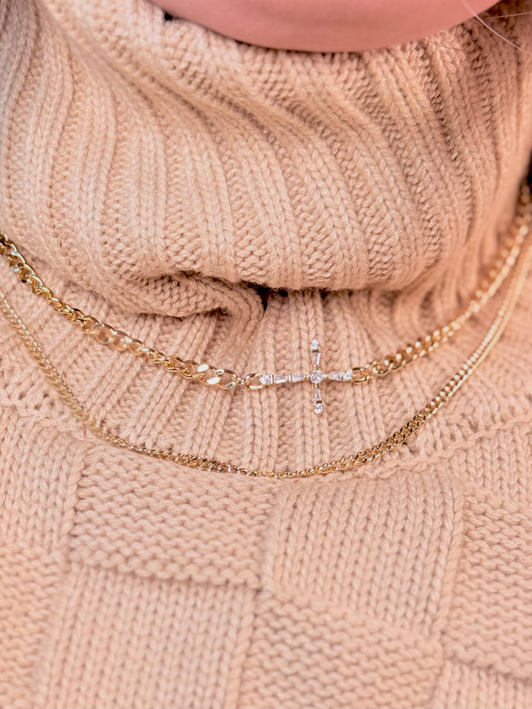 Side of Grace Gold Layered Necklace