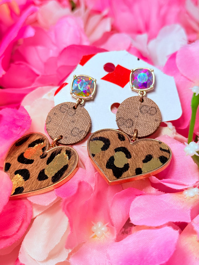 Leopard Loving AB Beige Lux Earrings