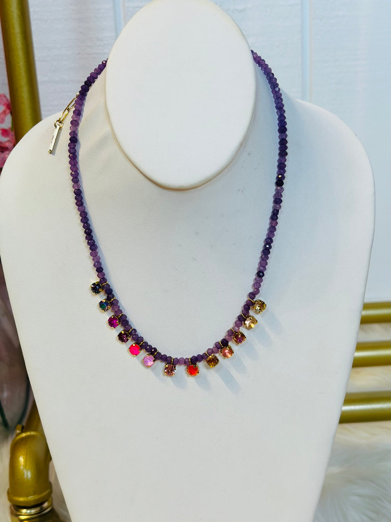 Peggy Necklace in Purple Swarovski