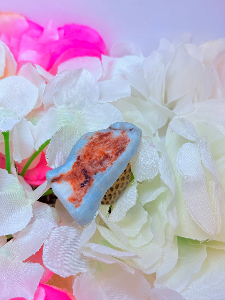 Sky-Blue Stone Slab Ring