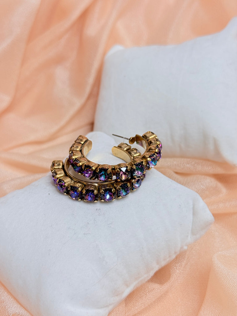 Swarovski Crystal Jubilee Hoops - Violet  AB