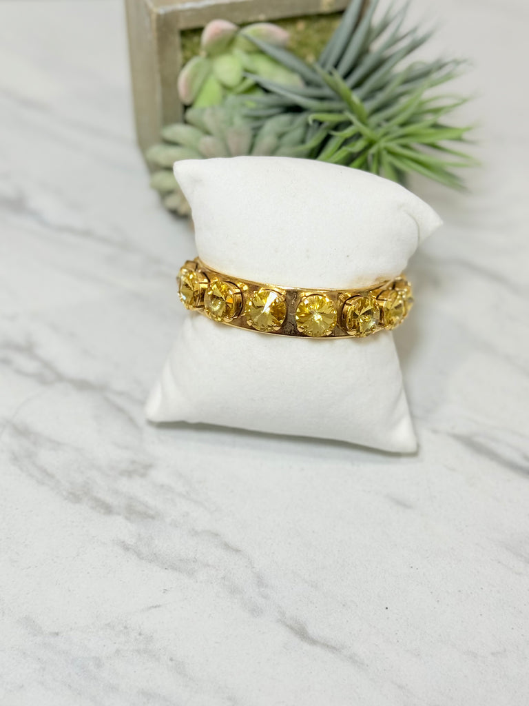 Keira Swarovski Cuff Bracelet In Dark Jonquil