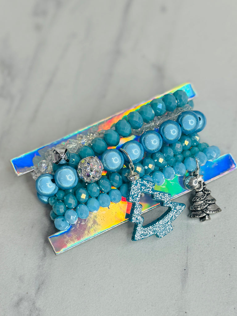 Turquoise Glam Tree Bracelet Set