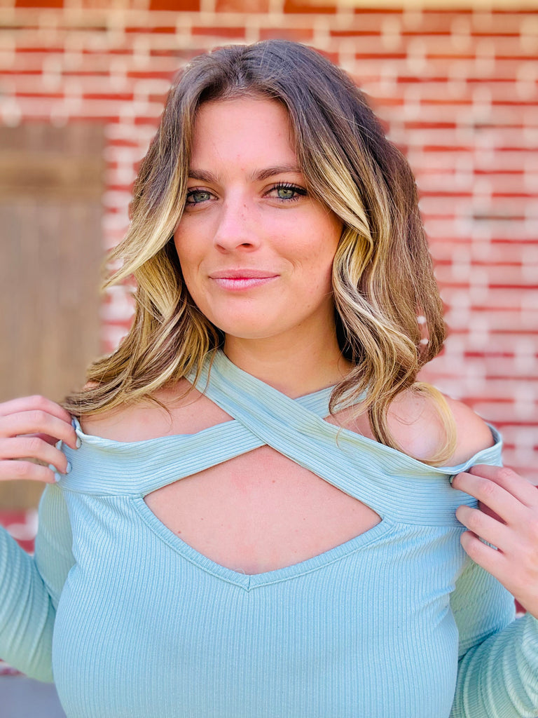 Sweet & Spicy Front Cut Out Top-SAGE