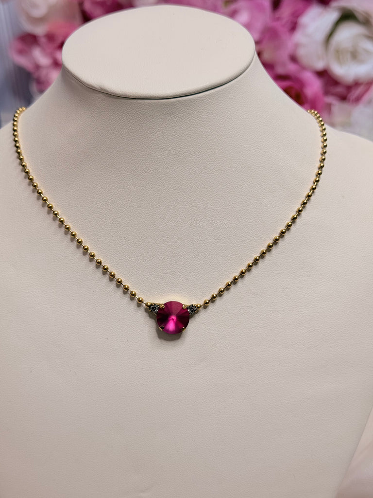 Jojo Swarovski Necklace in Candy Pink