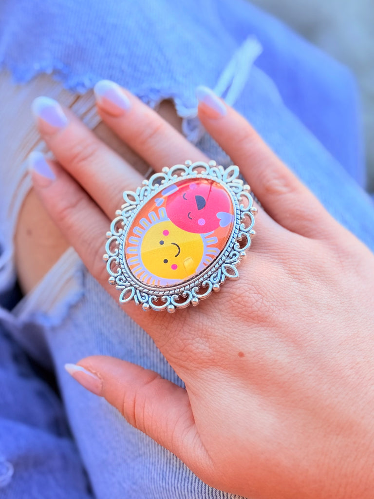 Sunshine & Smiles Graphic Ring