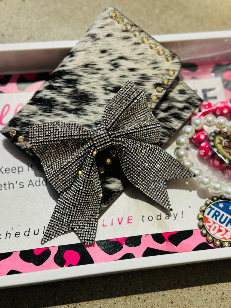 Rhinestone Diva Bow Clip