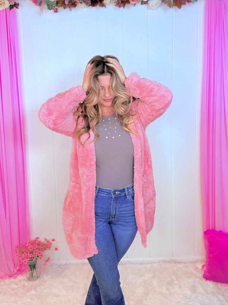 Pink Sherbert Spring Fur Jacket