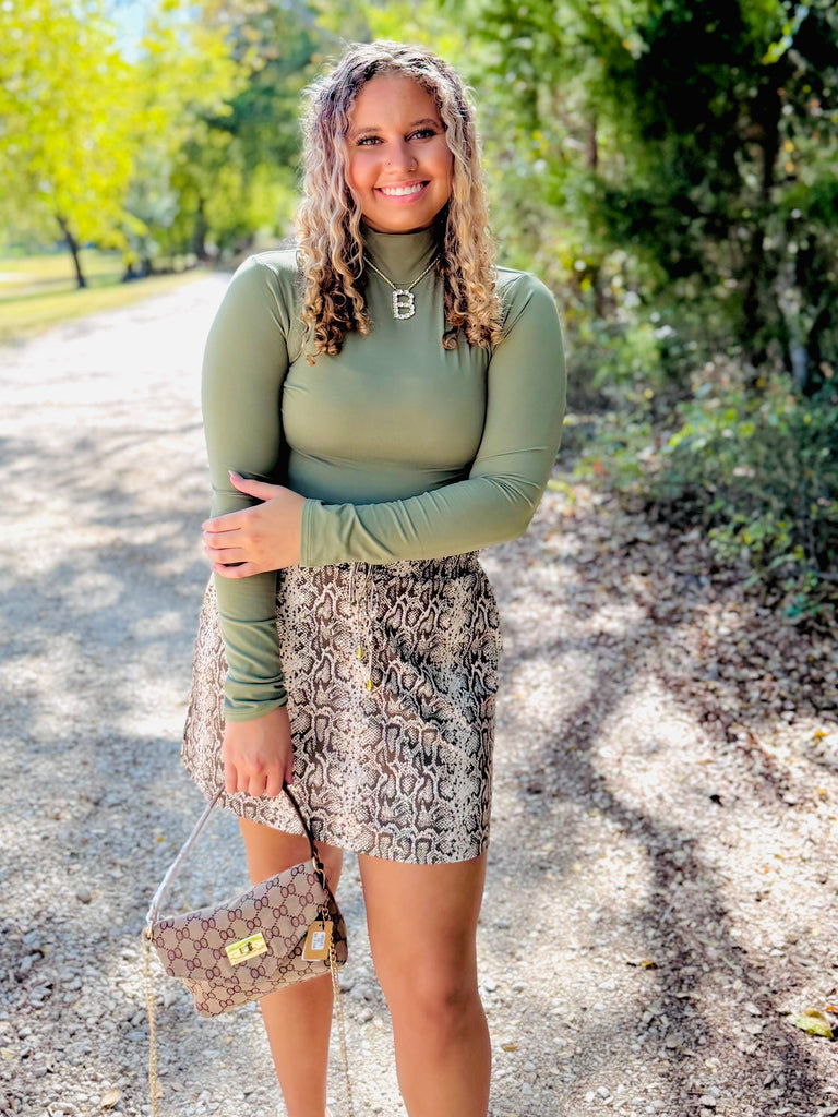 The Essential Mock Neck Bodysuit - Olive