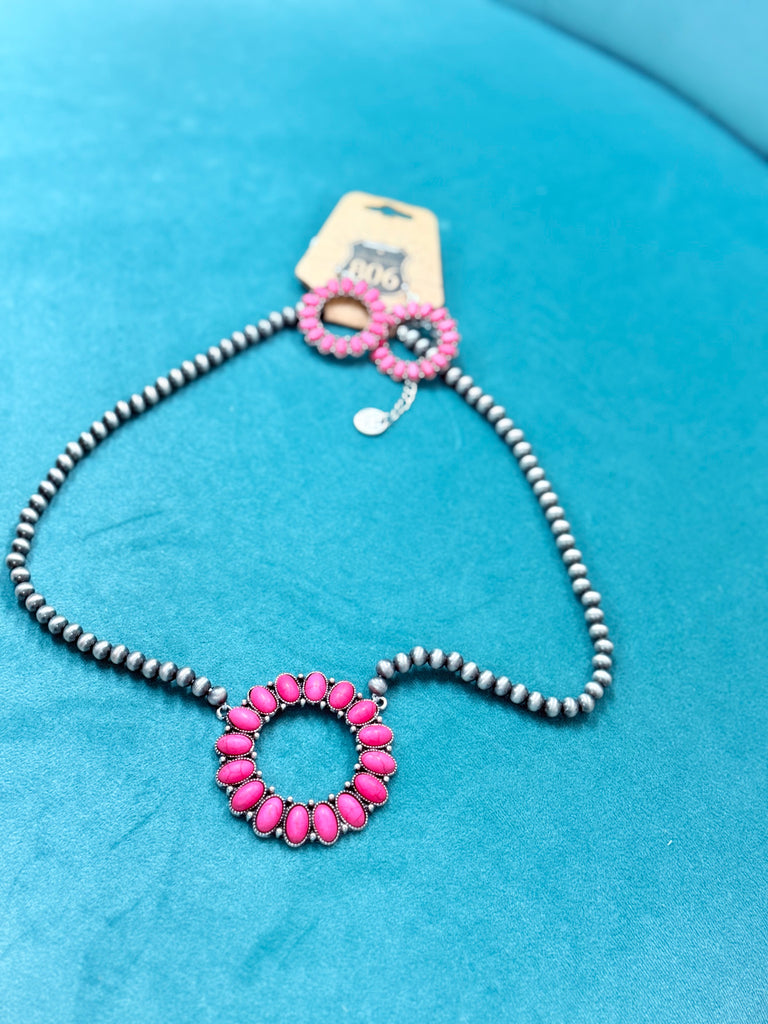 Pink Western Navajo Stone Centerpiece Necklace