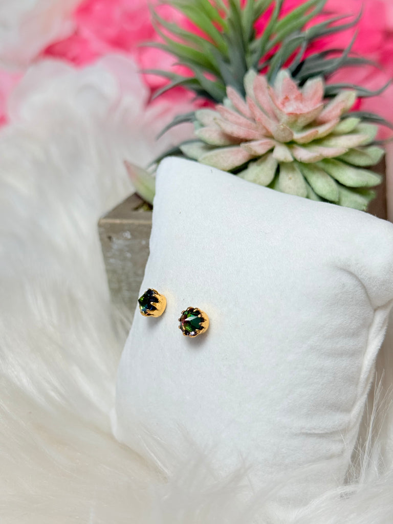 Mini Chrisley Swarovski Stud Earrings - Volcano