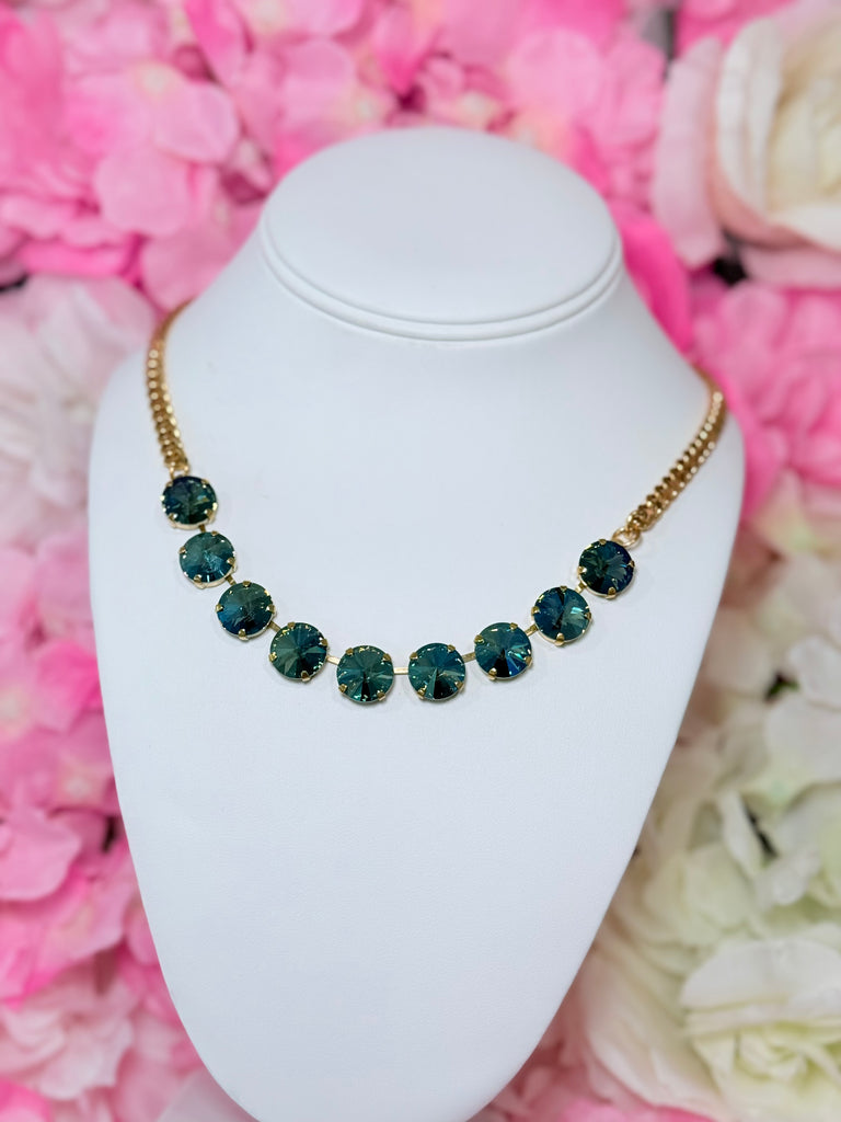 Aqua Verde Mini Sofia Swarovski Necklace