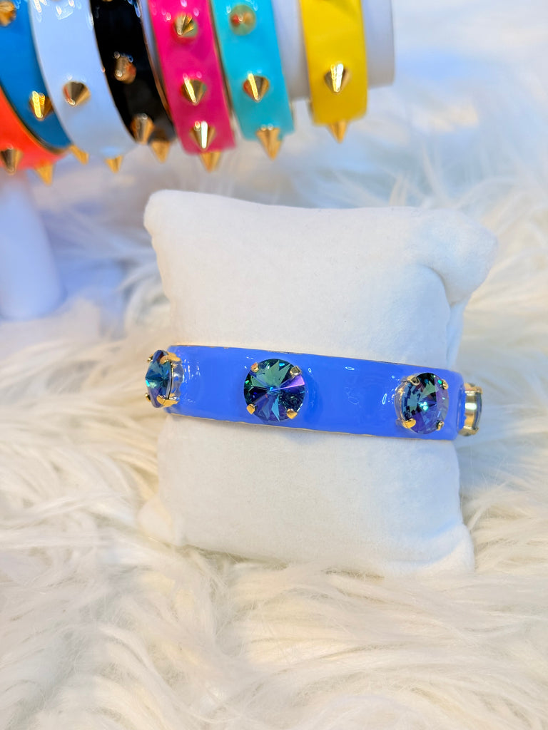 Linsey In Baby Blue Jean Swarovski Cuff