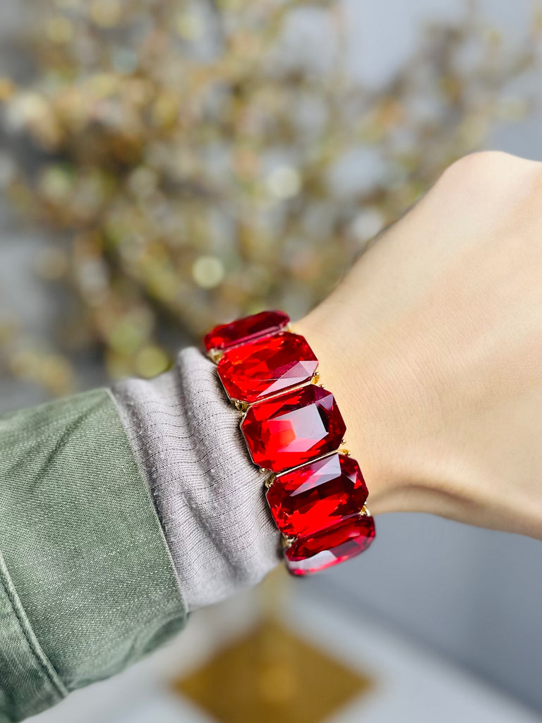 Rudolph Red Gem Crystal Bracelet Cuff