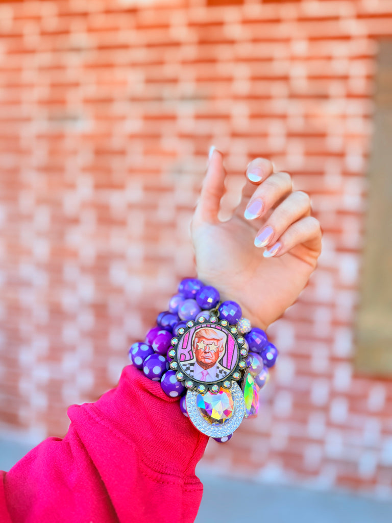 Purple Trump Daddy Embellished Bracelet