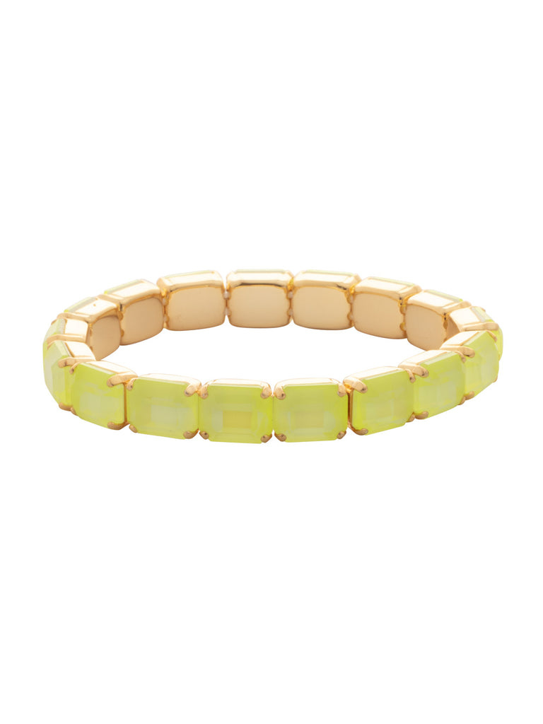 Sorrelli Electric Yellow 7 Inch Easton Emerald Cut Stretch Bracelet