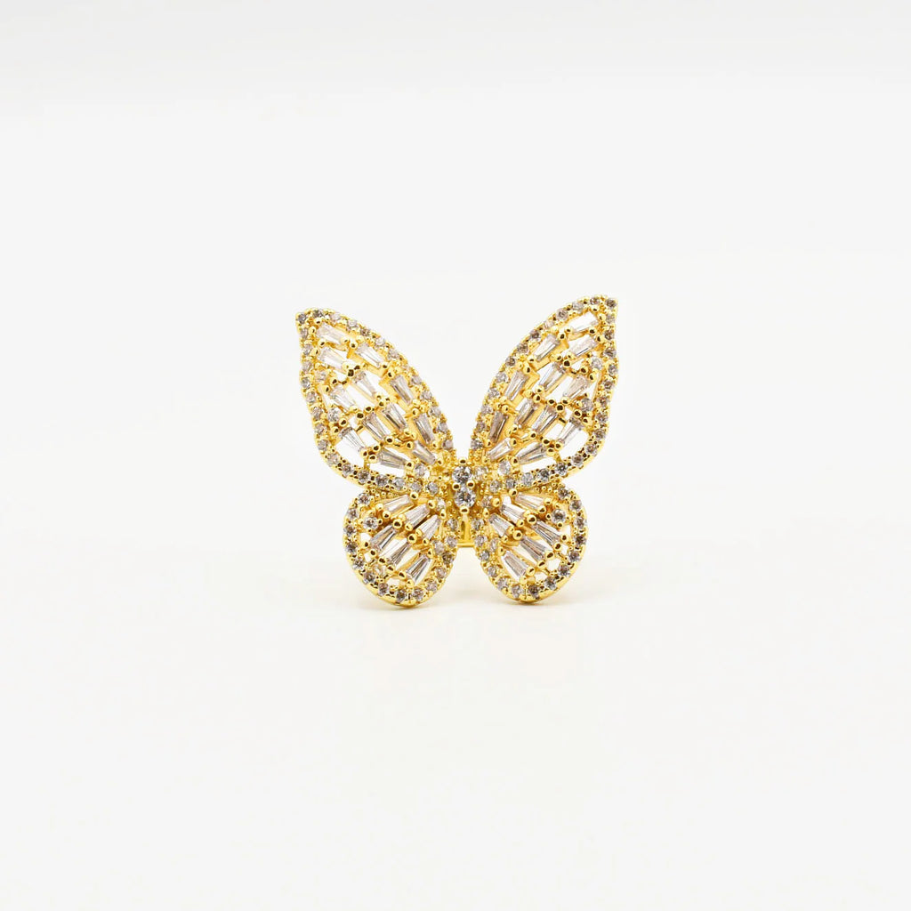 Big Golden Butterfly Ring